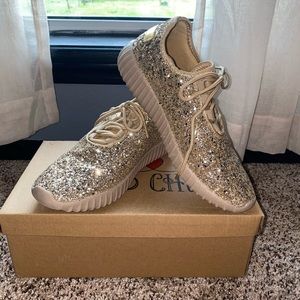 Southern Fried Chicks Sparkle Shoes - Gold